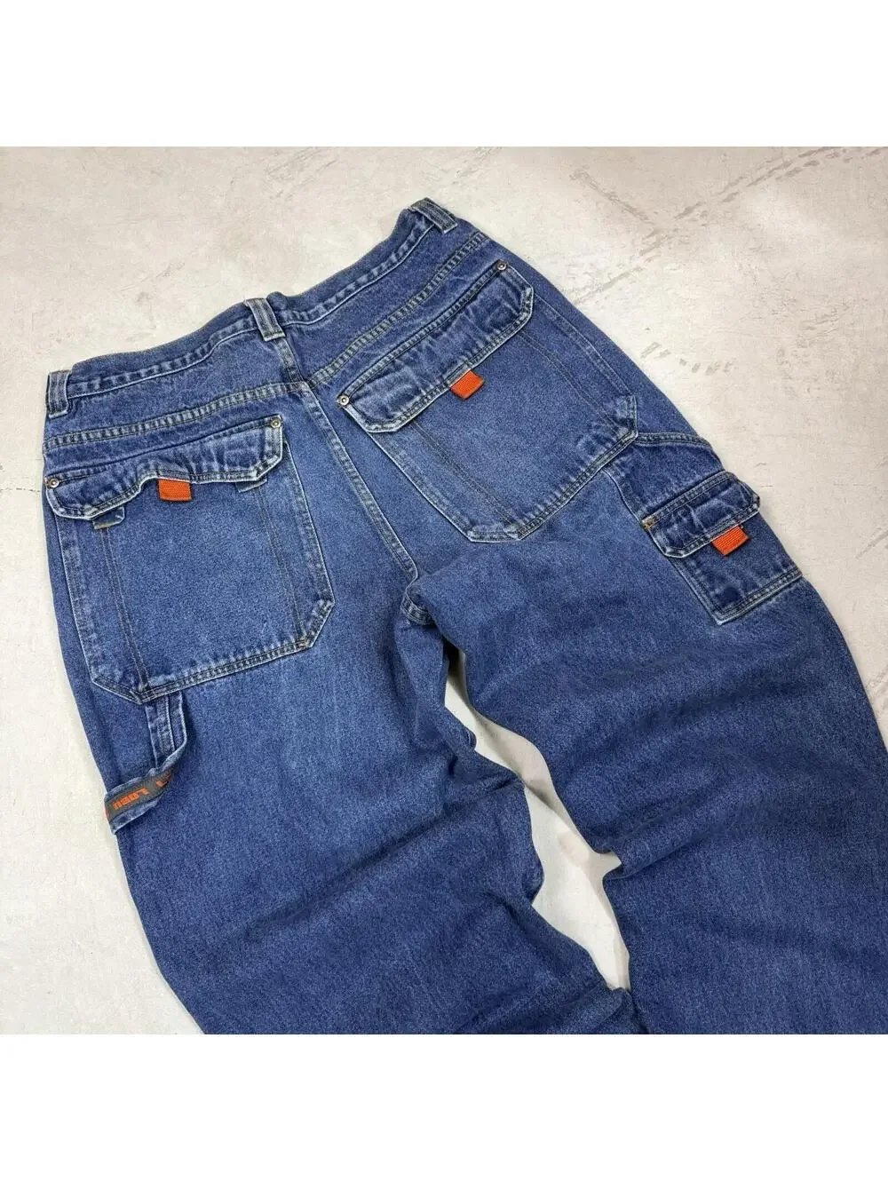 Vintage LOBU Jeans Men 36x28 Blue Carpanter Baggy Workwear Distressed Grunge Y2K